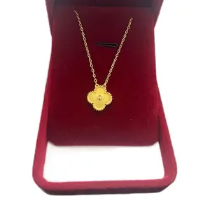 Alexa Necklace with Leaf Design, Simple Chain, Gold Finish, Ideal for Everyday Wear