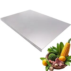 【Summervibes】L-Shaped Stainless Steel Cutting Board for Kitchen,Small Cutting Boards 15x11 Inch Non-Slip Dishwasher Safe Double-Sided Use for Suitable for Meat, Fruits, Vegetables, Bread，Baking
