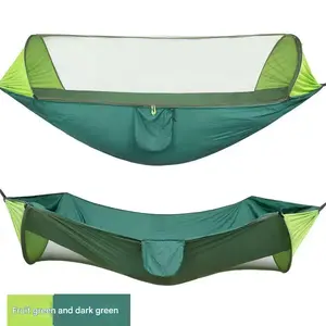 Fully automatic quick-opening hammock with mosquito net, suitable for outdoor camping, fishing, hunting, and mosquito prevention.