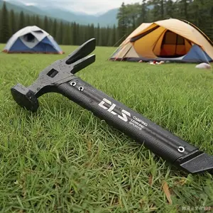 Multifunctional Tent Hammer, Portable Mini Camping Hammer with Stainless Steel & Aluminum Alloy Handle, Outdoor Camping Tool, Camping Accessories