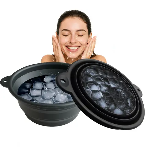 Foldable Silicone Ice Facial Basin, Portable Facial Ice Bowl for and Travel Use, Ideal Gift Idea, Facial Care Tools