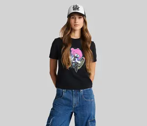 DOUBLE GLOW GRAPHIC TEE - BLACK