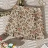 Women's Bohemian Style Floral Jacquard High Waist Split Mini Skirt, Slim-Fitting Thin Fabric, Perfect for All Seasons, Street Fashion Skirt, High Waist Skirts