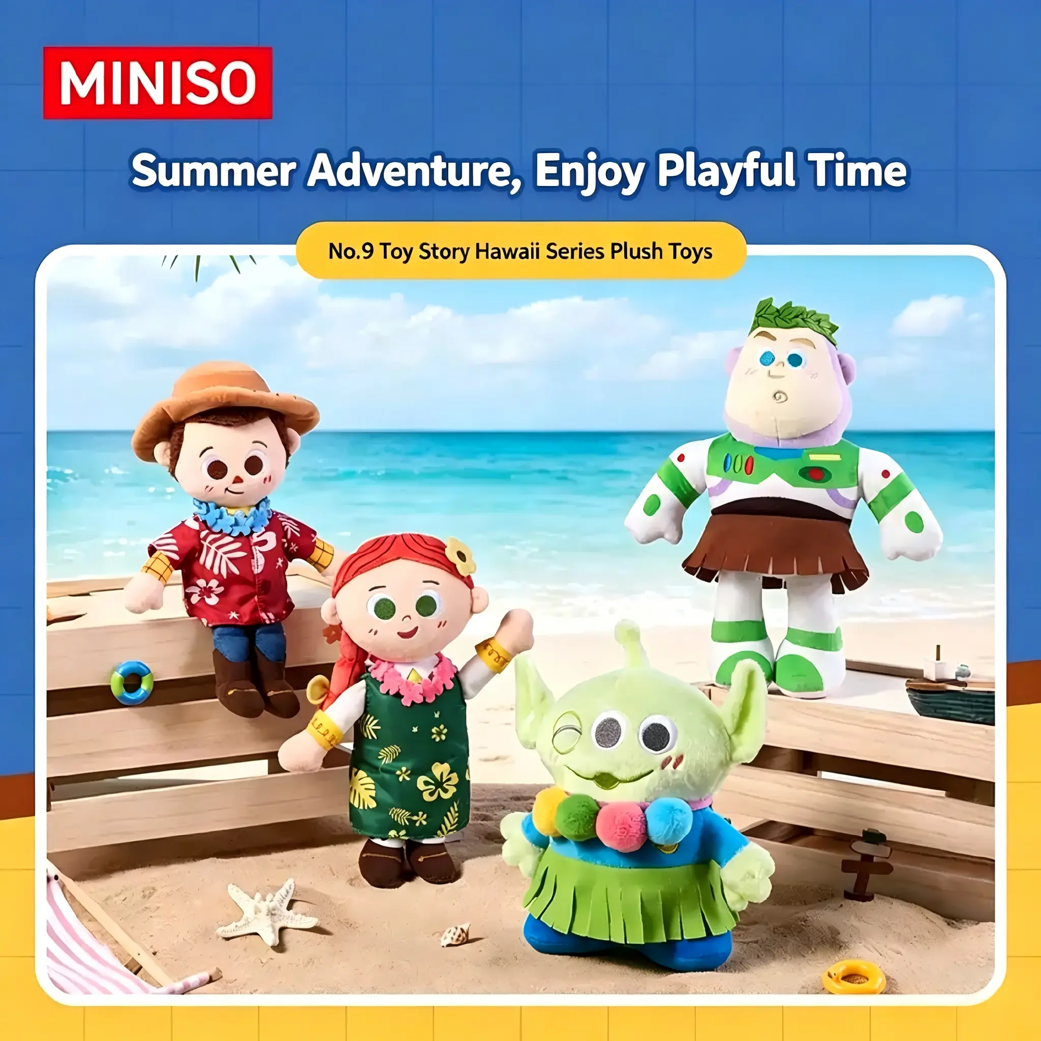 MINISO Toy Story Hawaiian Series Plush Dolls, Stuffed Toys for Gifting