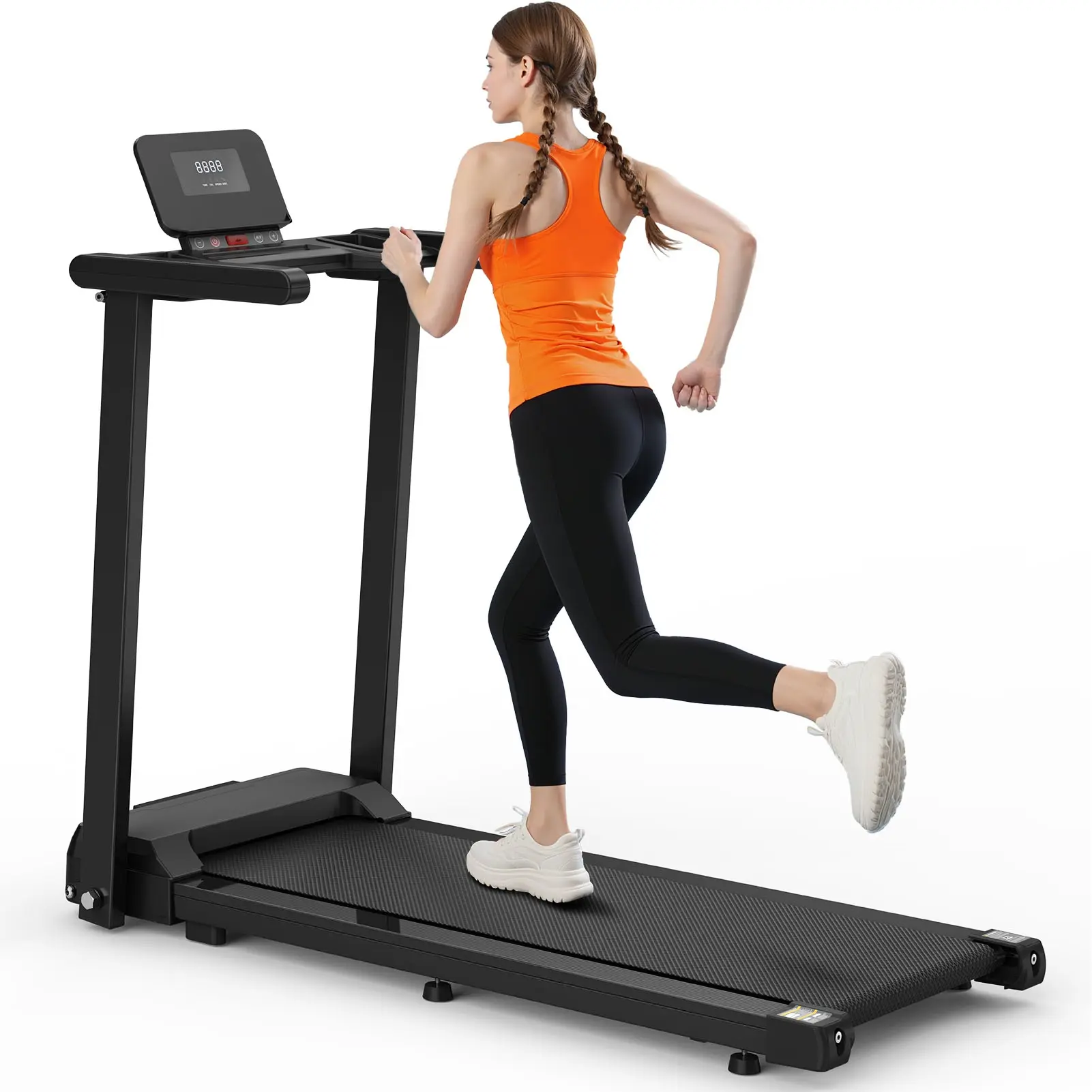 Compact Folding Treadmill for Home Fitness, Metal Frame with 2.5HP Silent Motor and App Control, 300 lb Capacity for Walking & Running, Home Fitness Equipment