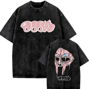 MF DOOM Mask T-Shirt - Vintage Wash Tee with Iconic Pink Logo & Dripping Mask Graphic -  Flash Sale - Limited Time Deal