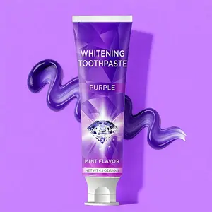 1-Pack 120g Mint Flavor Purple Oral Toothpaste, Whitening Toothpaste, Deep Cleaning, Gentle Formula Non-Irritating, Fresh Breath, Travel Portable, Home Use, Daily