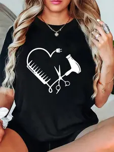 Hairdresser Hairstylists Hairstyling Beautician Hairdressing T-Shirt Summer Outfits For Women T Shirts Women Graphic Tees Women
