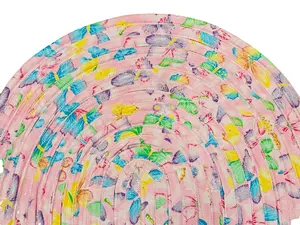 Pink with Butterflies Cotton Fabric Rug 20X32 inches