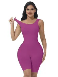 Women's Solid Color Shapewear Romper, Casual Comfy Tummy Control Shaper Romper, Women's Shapewear for Daily Wear, Supportive Shapewear, Body Sculpting Garment
