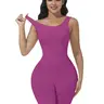 Women's Solid Color Shapewear Romper, Casual Comfy Tummy Control Shaper, Supportive Shapewear, Waist Controlling Bodysuit, Body Sculpting Garment for Daily Wear