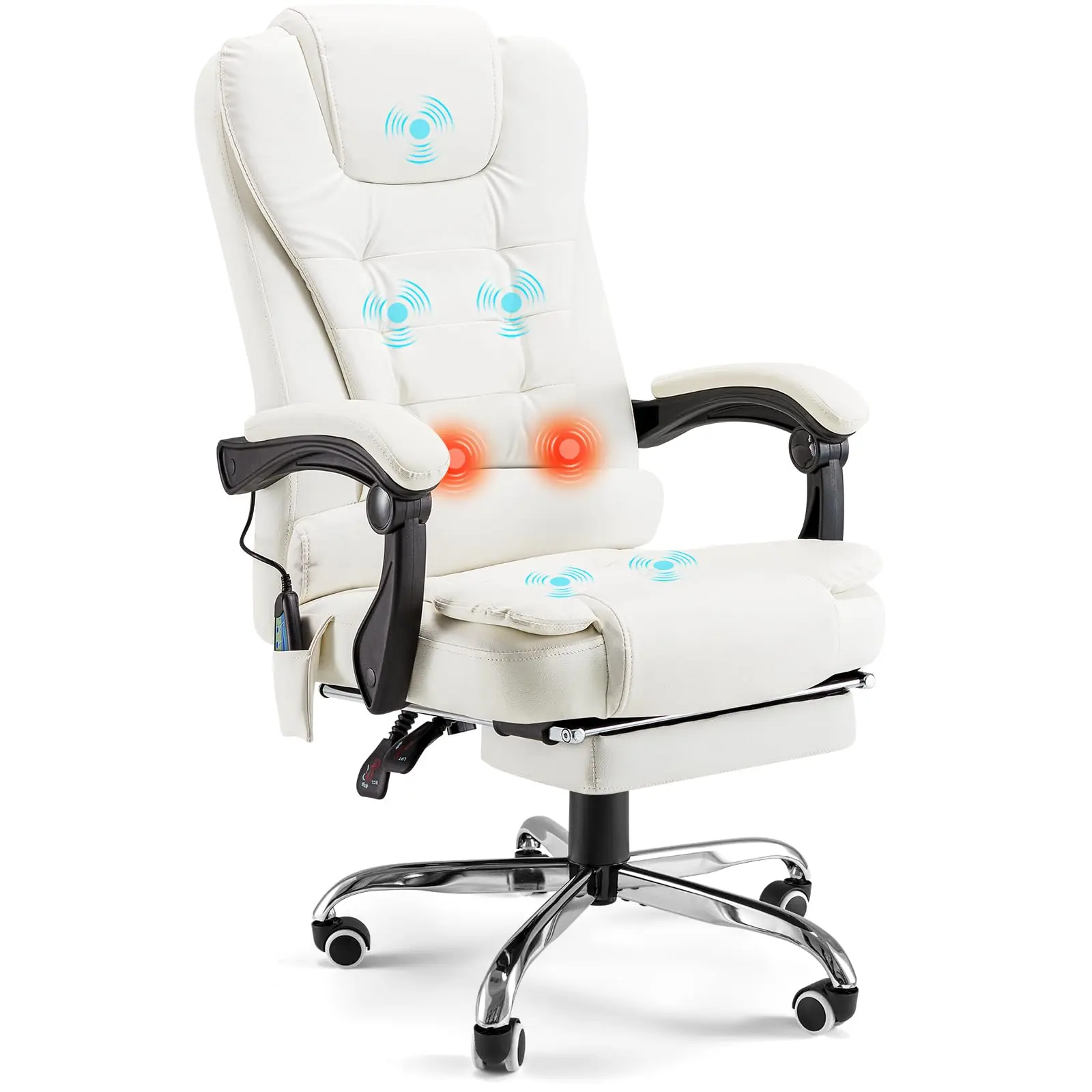 White Leather with Footrest