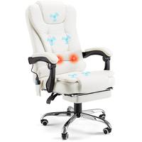 White Leather with Footrest