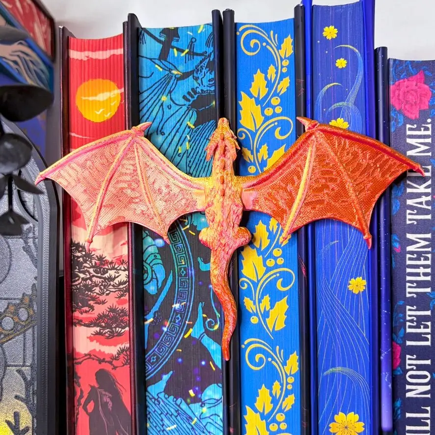 3d Printed Dragon Book Spine Hugger Bookshelf Decor
