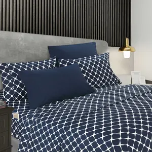 Mocassi 6-Piece Bloomingdale Pattern Bed Sheet Set - Hotel Premier Collection, Silky-Soft Microfiber, Breathable All-Season Bedding Set, Breathable Bedding Set, All-Season Bedding Sets Collections