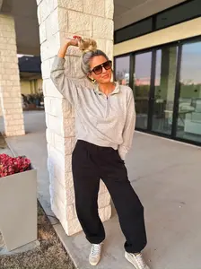 Casual Chic Collared Half-Zip Sweatshirt