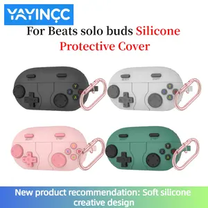 YAYINCC Silicone protective case for Beats solo buds headphone charging case,anti drop and dustproof game console button design