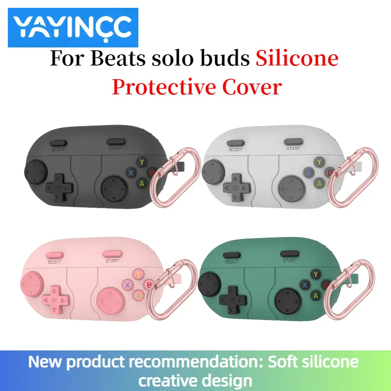 YAYINCC Silicone protective case for Beats solo buds headphone charging case,anti drop and dustproof game console button design