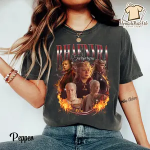 Rhaenyra Targaryen Shirt, Retro Bootleg 90s T-Shirt, Vintage House Of The Dragon Rap Tee, Game Of Throne, Fire And Blood Book Lovers, Dragon Rider Bookish Unisex Tshirt