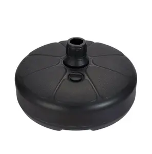 OPP 14 Inch Fillable Resin Umbrella Base Black with Central Hole and Versatile Design for Essential Use