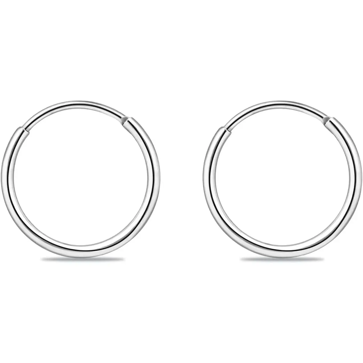 Small Silver Hoop Earrings for Women 8mm Dainty Titanium Hoop Earrings High Polished Cartilage Hoop Earring Men Lightweight  Steel Hoop Earrings for Tragus Lip Ear Lobe Piercings