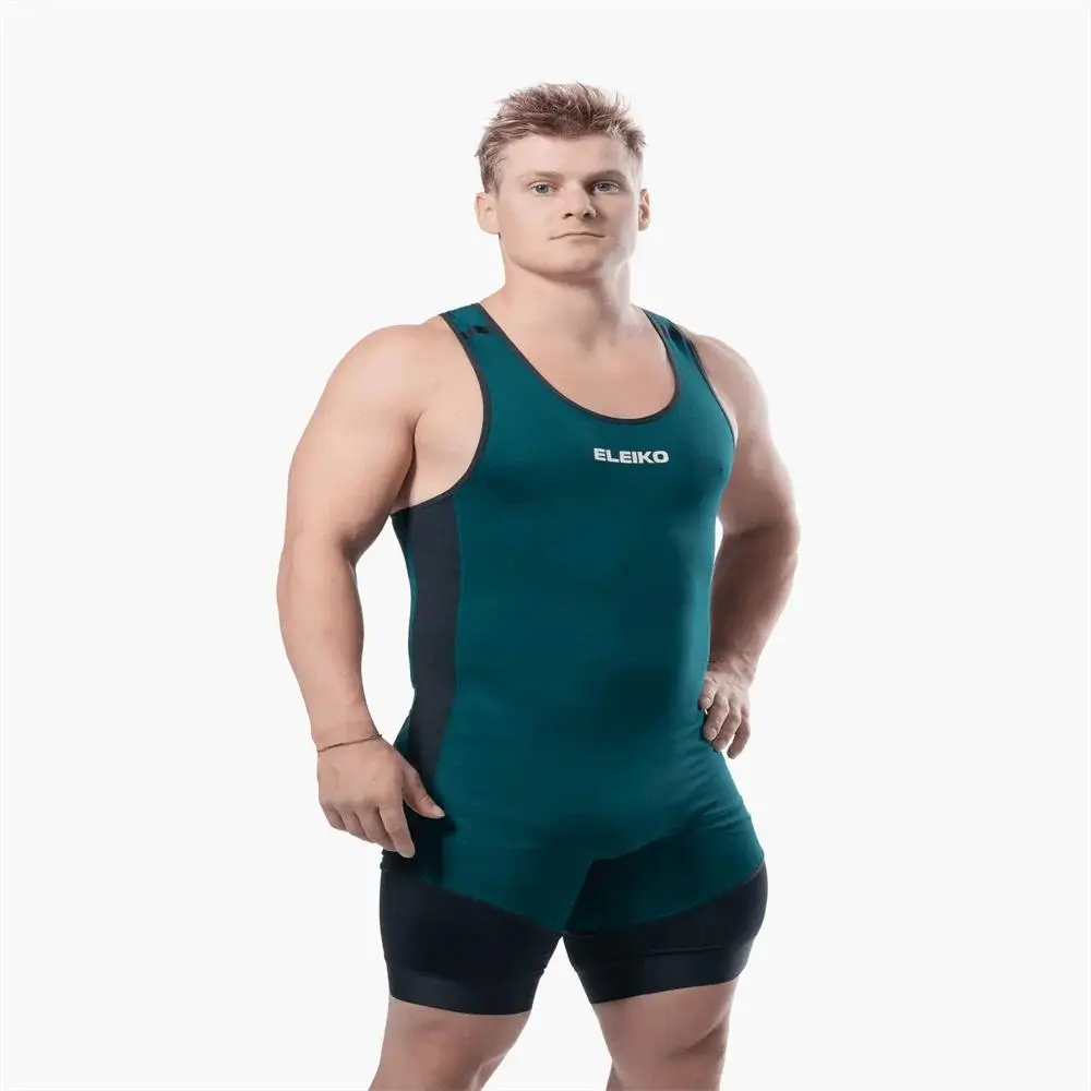 Men's Solid Color Tight U-Neck Short Vest Performance Wrestling Singlet - M, XL Model for Bodybuilding, Gym Training, Tight Fit, U-Neck Cut, Sleeveless, Weightlifting, Male, Sleeveless Cut