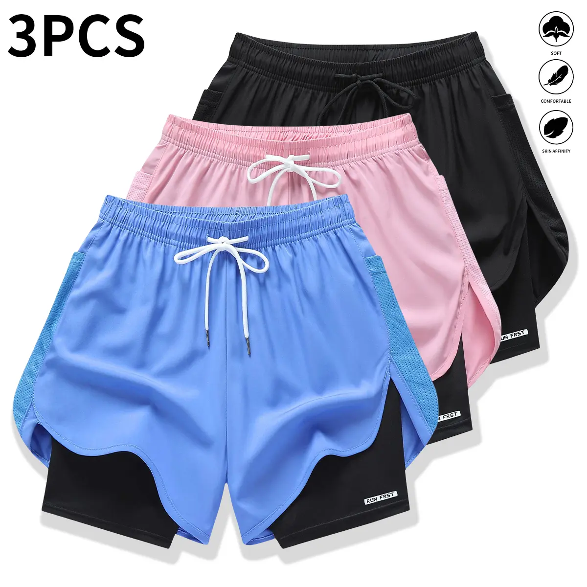 Pink + Light Blue + Black