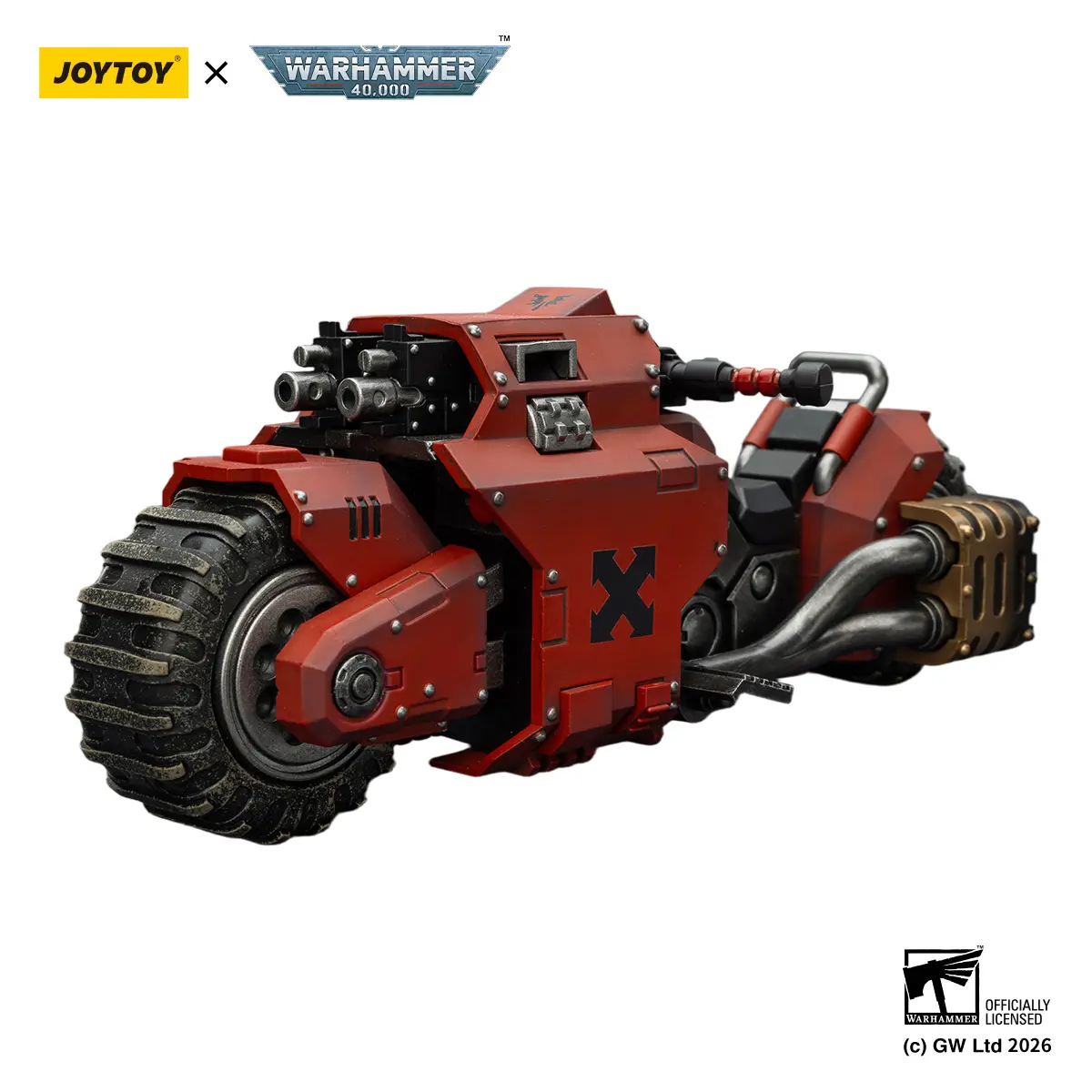 Joytoy Warhammer 40,000 1/18 action figure Blood Angels Raider-pattern Combat Bike with twin-linked bolt rifles JT03752