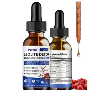 Adult Zeolite Detox with Vitamin B12 and D3, Milk Thistle, Dandelion, Artichoke, Angelica, Chanca Piedra, Choline for Heavy Metal, Clinoptilolite Zeolite Drops, 2 Fl Oz