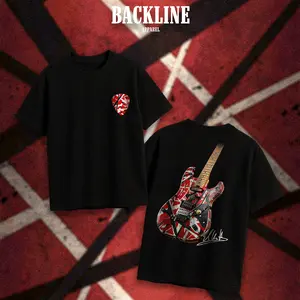BACKLINE APPAREL Eddie Van Halen Guitar Heavy Cotton Unisex Shirt EVH Tshirt Rock Music Hoodie Zip Up Hoodie For Music Fan Menswear Womenswear Direct To Garment Breathable Print