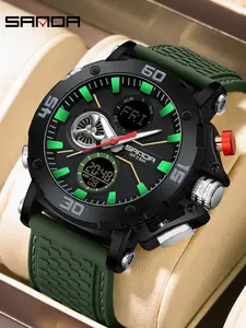 Men's Fashion Digital Watch, Casual Sporty Digital Watch with Luminous Dial & Alarm Mode, Trendy Multifunctional Electronic Quartz Watch, Luminous Analog Watch, Quartz Wristwatch