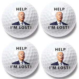 4 pack Funny Biden Golf Balls – 4 Pack | ‘Help! I’m Lost!’ | Political Gag Gift for Dad, Father’s Day Golf Gift