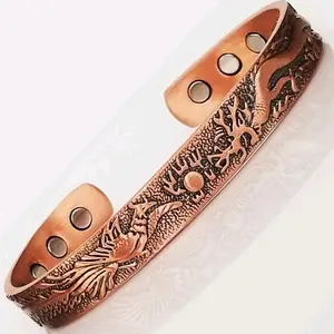 Phoenix Dragon Copper Magnetic Bangle Men Women
