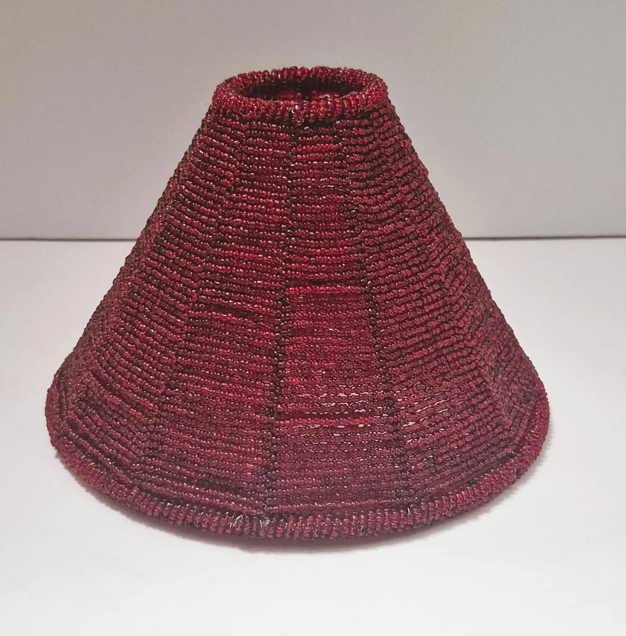 32164 Large Red Beaded Chandelier Clip-On Shade