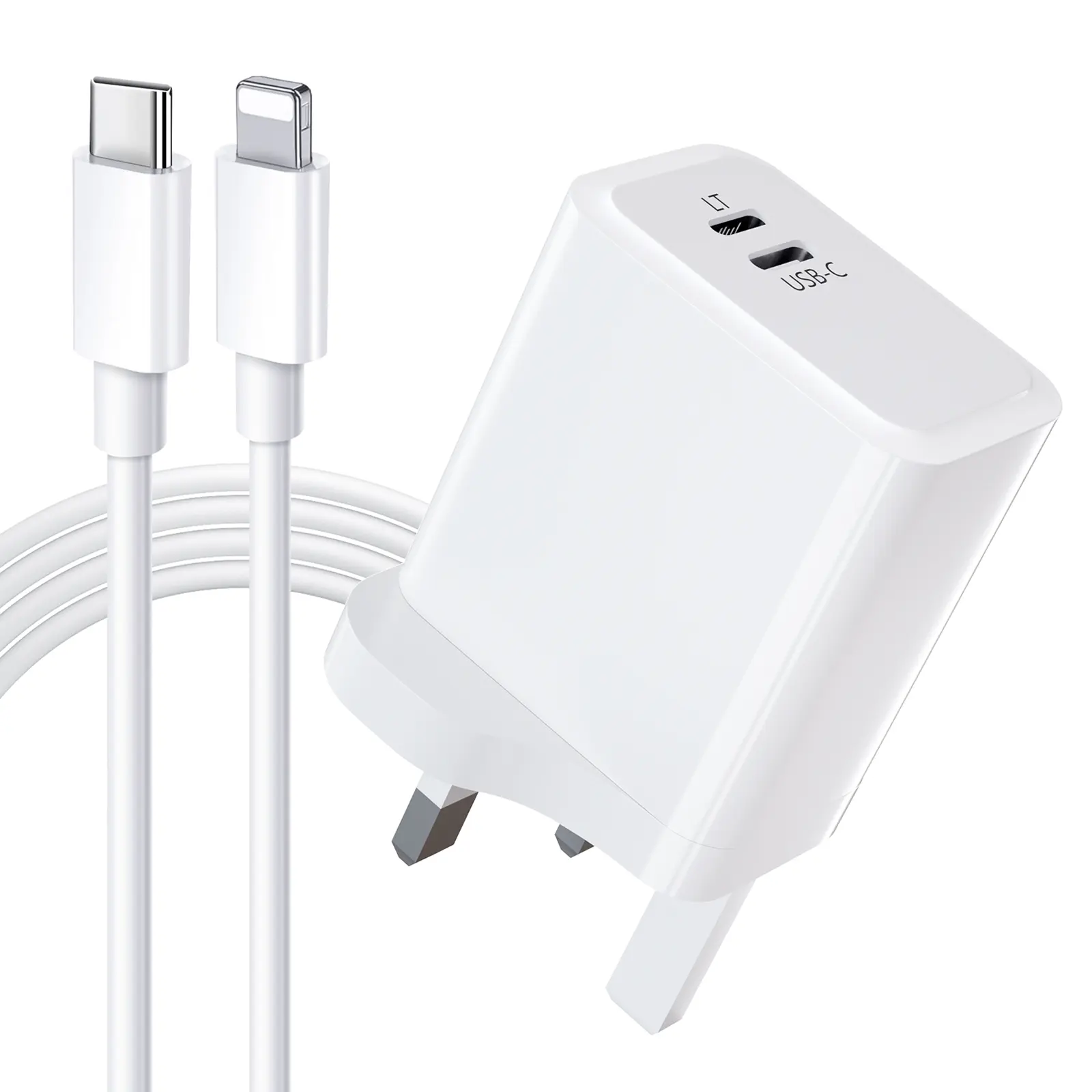 2 in 1 Reverse Charging Combo PDFast Charging Adapter[Max 20W]Reverse Dual charging with LightningCableCompatible with iPhone Apple Durable Portable
