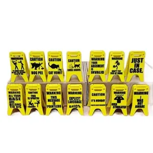 Caution Overstimulated Sign for Desk - Yellow Sign with Black Text, Warning Message for Safety Awareness