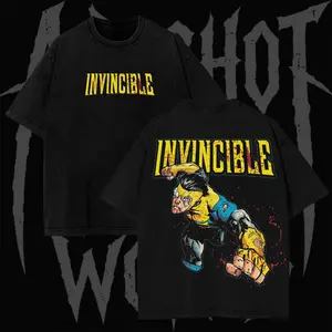 Retro 2000s Invincible Inspired Graphic Cotton Shirt – Dark Flying Superhero Comic Streetwear T-Shirt Sweatshirt Hoodie, Animated Hero Fan Apparel, Vintage Graphic Tee for Men Women, Comic Lover Shirt, Animated Invincible Season 5 2027 Apparel