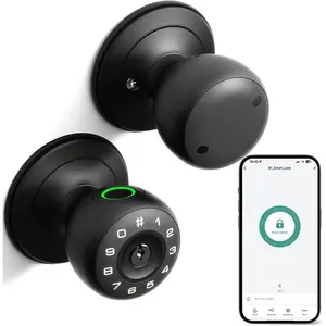 Fingerprint Door Lock,4 in 1  Door Knob with Keypad Code,Biometric & App Control,Auto-Lock,Keyless Entry Door Locks for Bedroom,,Garage,Apartment,Office,Warehouse