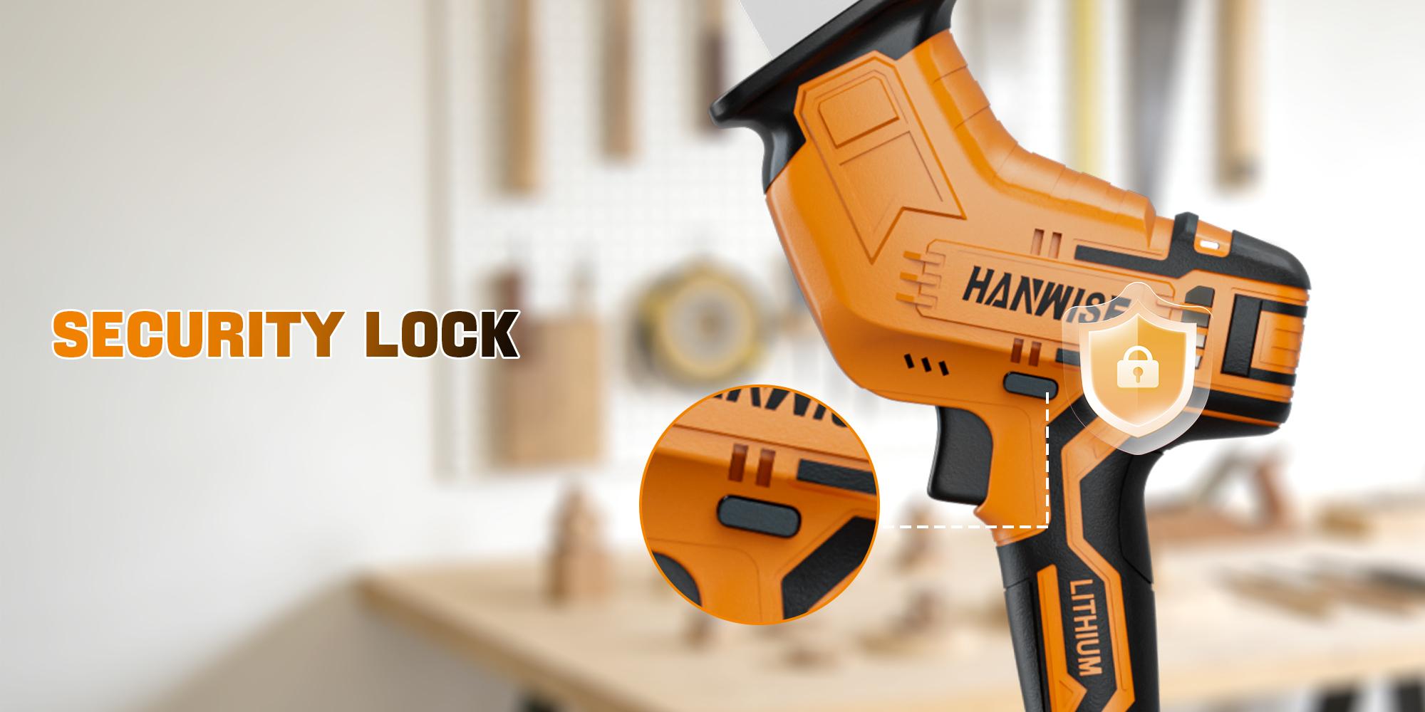 HANWISE cordless electric reciprocating saw, equipped with blade set, suitable for cutting wood/metal/PVC, with multiple functions, suitable for woodworking and home repair tools