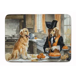 Golden Retriever Fall Kitchen Pumpkins Memory Foam Kitchen Mat