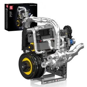 Mould King 10215 Supercar Engine Building Set, Build Your Own Car Engine Model Kit, STEM Engineering Building Blocks Sets with Motor, 3-Cylinder Engine Building Kits for Boy Kids Adults(739 PCS)