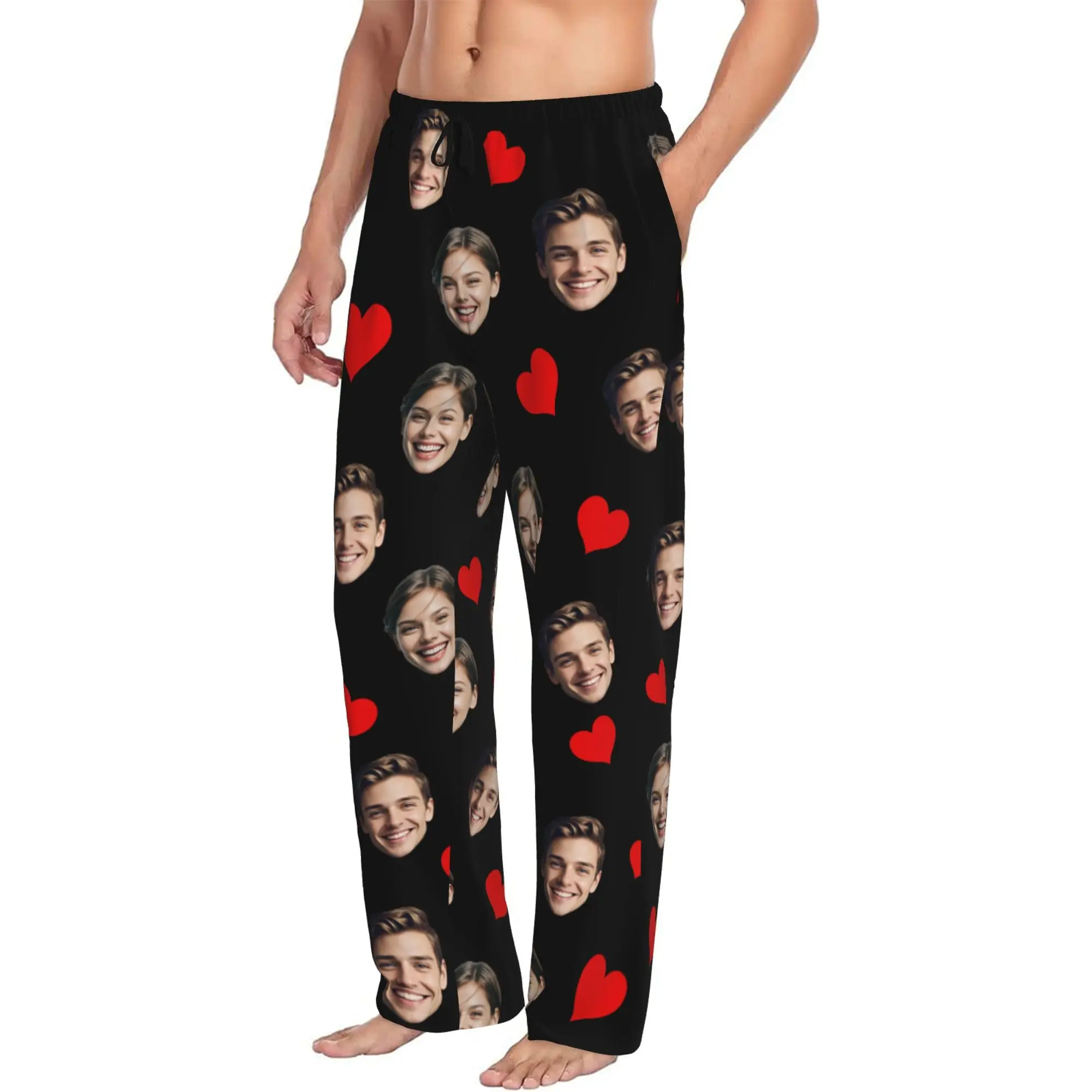 BARLEY ONE Click “Shop Chat”, Send Photos, Personalized Pajama Pants with Face Personalized Pajamas for Men Woman Customized PJ Pants Christmas Valentine Gifts