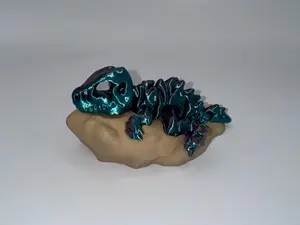 Cinderwing Tiny Skeleton T-Rex and Stand Fidget Statue Articulated - 3D Printed