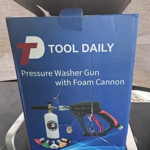 Product Review of Tool Daily Short Handheld with  Cannon FOR PRESSURE WASHER,  1/4 Inch Quick Connector, Water Spray Tool with 5 Nozzle Tips, 1 Liter snow foam lance, FathersDayGift from c**1