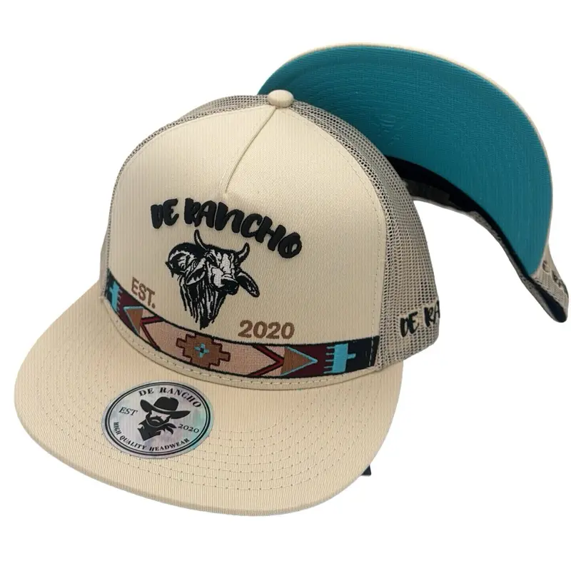 De Rancho Tribal Bull-Cream Hat DR063
