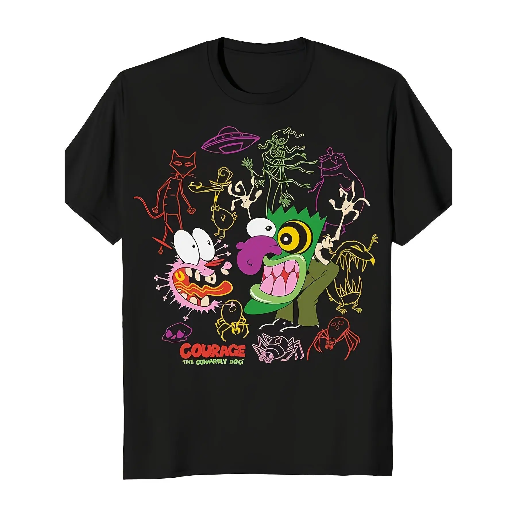 Courage The Cowardly Dog Monsters Graphics Men'S Short Sleeve T