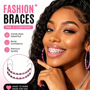 1-Pair Fashion Braces - Colorful Temporary Tooth Decoration with Metal Wires, Brackets & Orthodontic Ligature Ties - High-Quality Wearable Oral Styling Accessory (for Smart & Wearable Devices Skins Category)
