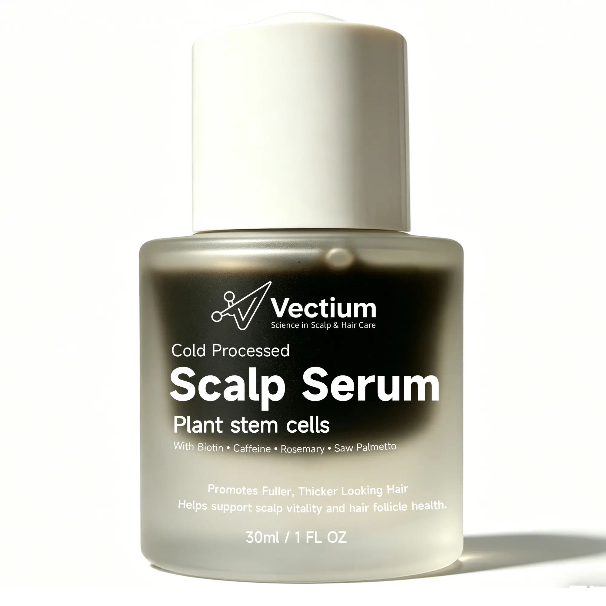 Haircare Scalp Serum with Stem Cell, Caffeine, Biotin, Niacinamide, Polygonum Multiflorum, Ginseng, Rosemary, Saw Palmetto - Light Treatment for All Hair Types, Fine Hair - 1 Fl Oz (30ml)