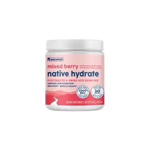 NativePath Hydrate, Zero Sugar, Electrolytes Powder with BCAAs, Mixed Berry Hydration, Keto & Paleo Friendly, 30 Servings