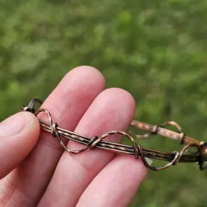 WirewrapMuse Whimsical Handmade Copper Wire Wrapped Bracelet with Closure Unique Design Jewelry Accessory